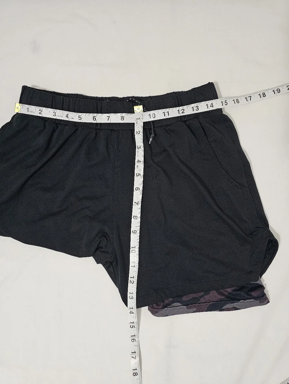 YoungLA Men’s 2-in-1 Training Shorts Black Camo Compression Liner Size L